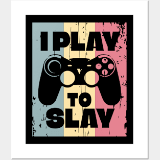 Vintage Video Game Player Retro Gift Posters and Art